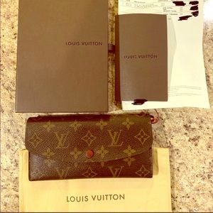 Louis Vuitton Emilie Wallet in Monogram/Cherry